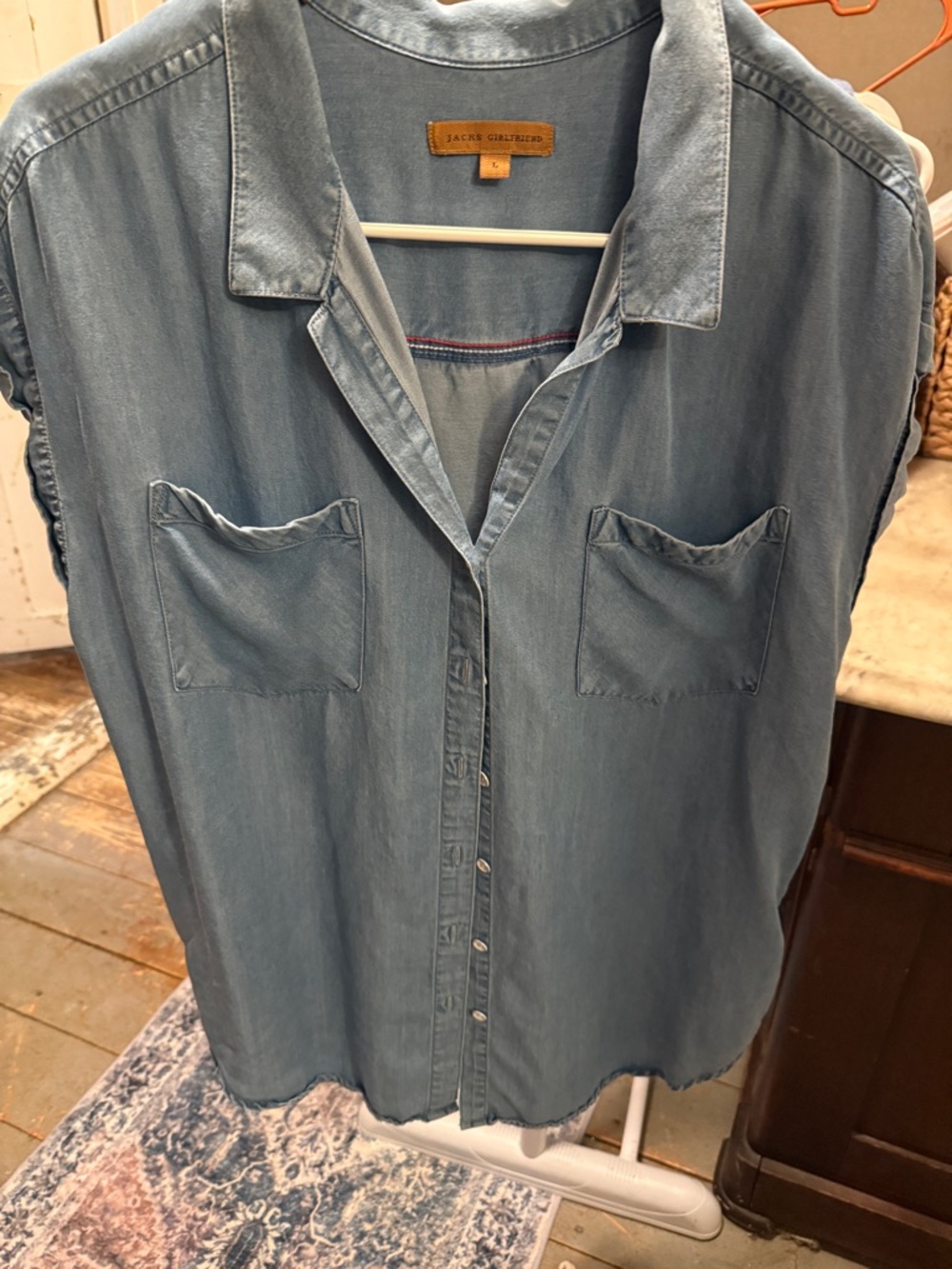 JACHS Girlfriend Light Blue Denim Shirt